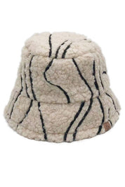 Winter Geometric Pattern Sherpa Bucket Hat