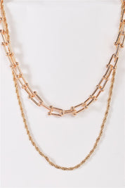 Twisted And U Link Chains Set Necklace