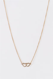 Interlocked Hearts Charm Necklace