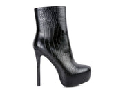 Orion High Heeled Croc Ankle Boot