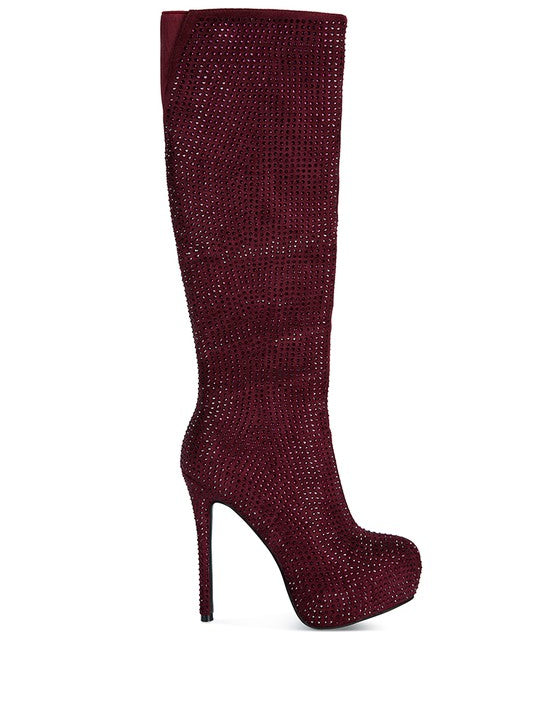 Nebula Diamante Stiletto Calf Boots