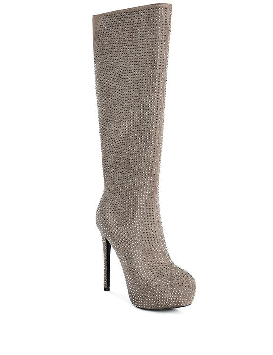 Nebula Diamante Stiletto Calf Boots