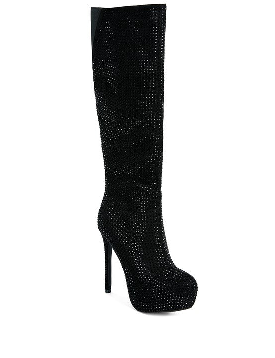 Nebula Diamante Stiletto Calf Boots