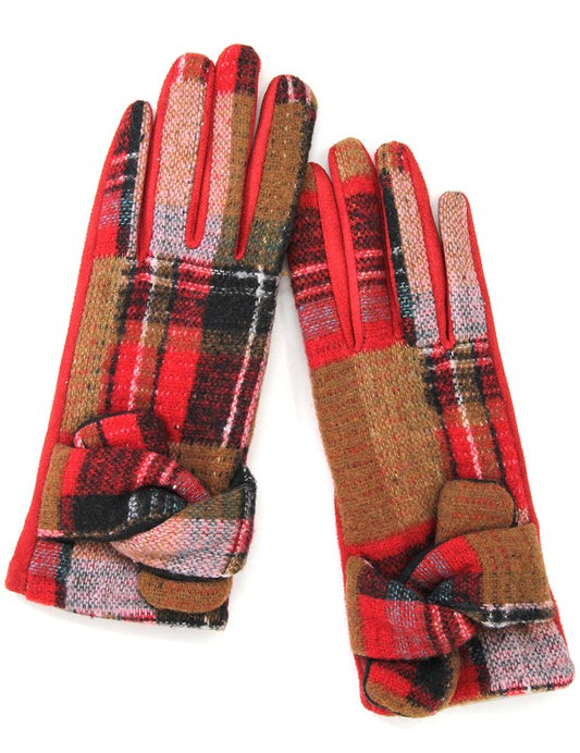Women's Multi Plaid Pattern Smart Touch Gloves