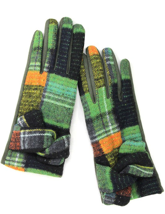 Women's Multi Plaid Pattern Smart Touch Gloves