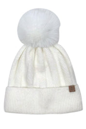 Knitted Beanie With Pom Pom