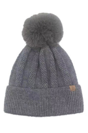 Knitted Beanie With Pom Pom