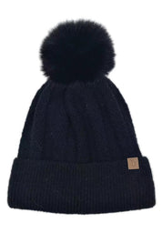 Knitted Beanie With Pom Pom