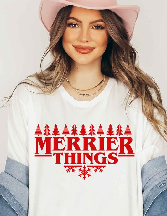 Merrier Things Christmas Graphic T Shirt