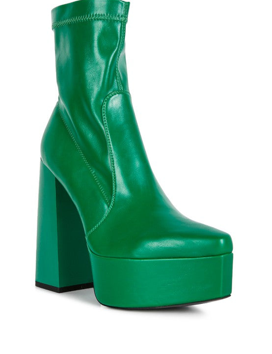 Whippers Patent Pu High Platform Ankle Boots