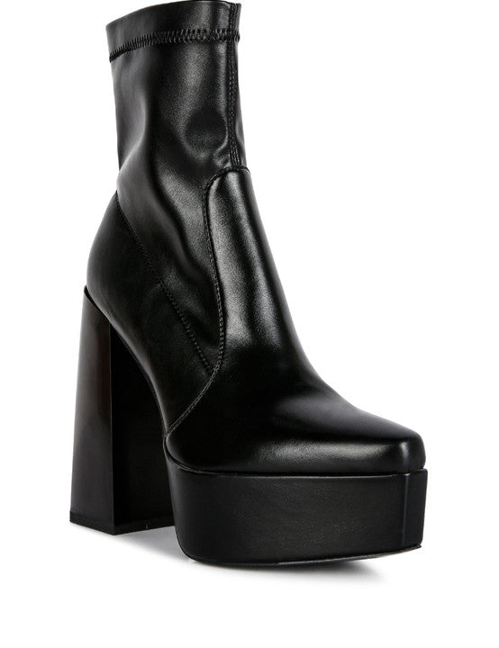 Whippers Patent Pu High Platform Ankle Boots