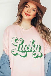 RETRO LUCKY ST PATRICKS DAY GRAPHIC TEE