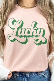 RETRO LUCKY ST PATRICKS DAY GRAPHIC TEE
