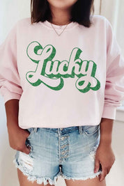 RETRO LUCKY ST PATRICKS DAY GRAPHIC SWEATSHIRT