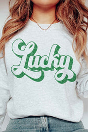 RETRO LUCKY ST PATRICKS DAY GRAPHIC SWEATSHIRT