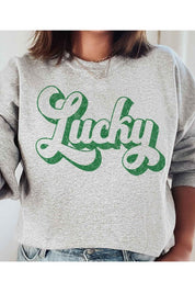RETRO LUCKY ST PATRICKS DAY GRAPHIC SWEATSHIRT
