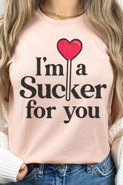 SUCKER FOR LOVE VALENTINE GRAPHIC TEE