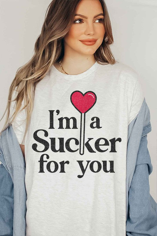 SUCKER FOR LOVE VALENTINE GRAPHIC TEE