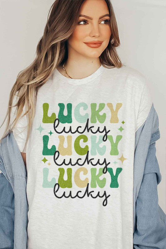 LUCKY ST PATRICKS DAY GRAPHIC TEE