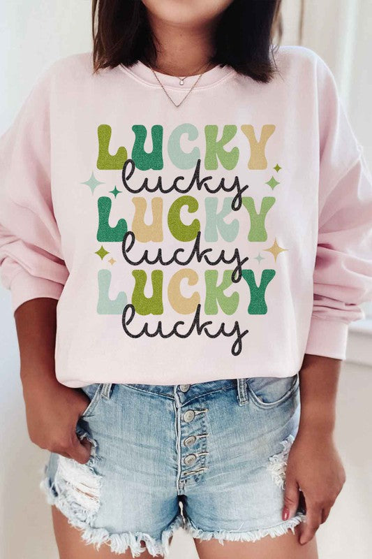 LUCKY ST PATRICKS DAY GRAPHIC SWEATSHIRT