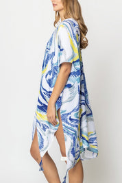 Watercolor Abstract Open Front Kimono