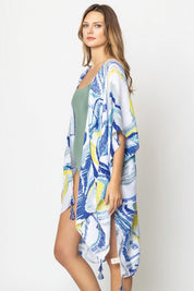 Watercolor Abstract Open Front Kimono