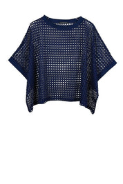 Cropped Mesh Poncho-style Top