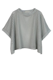 Cropped Mesh Poncho-style Top