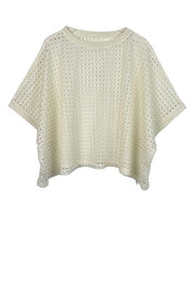 Cropped Mesh Poncho-style Top