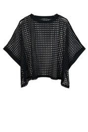 Cropped Mesh Poncho-style Top