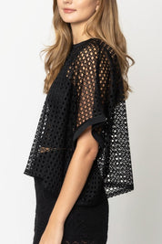 Cropped Mesh Poncho-style Top