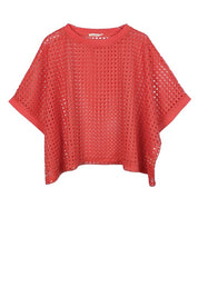 Cropped Mesh Poncho-style Top