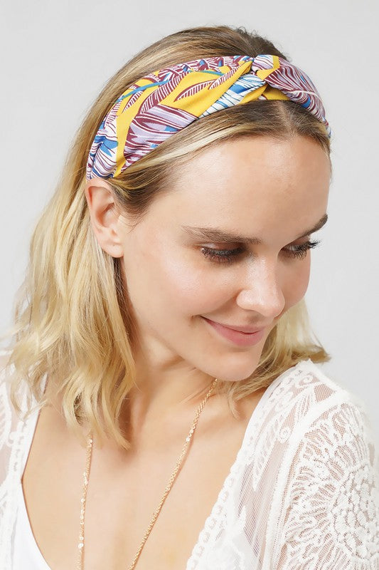 Tropical Printed Twisted Headband