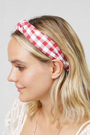 Gingham Check Knotted Headband