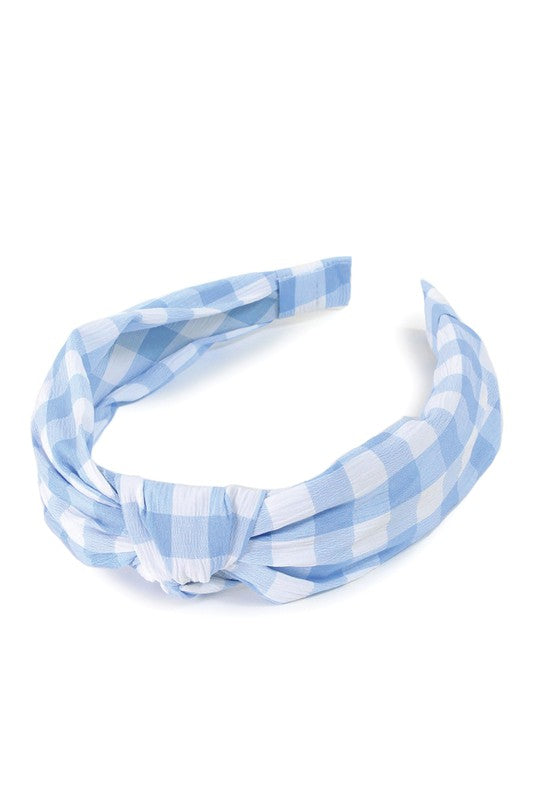 Gingham Check Knotted Headband