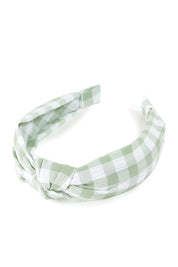 Gingham Check Knotted Headband