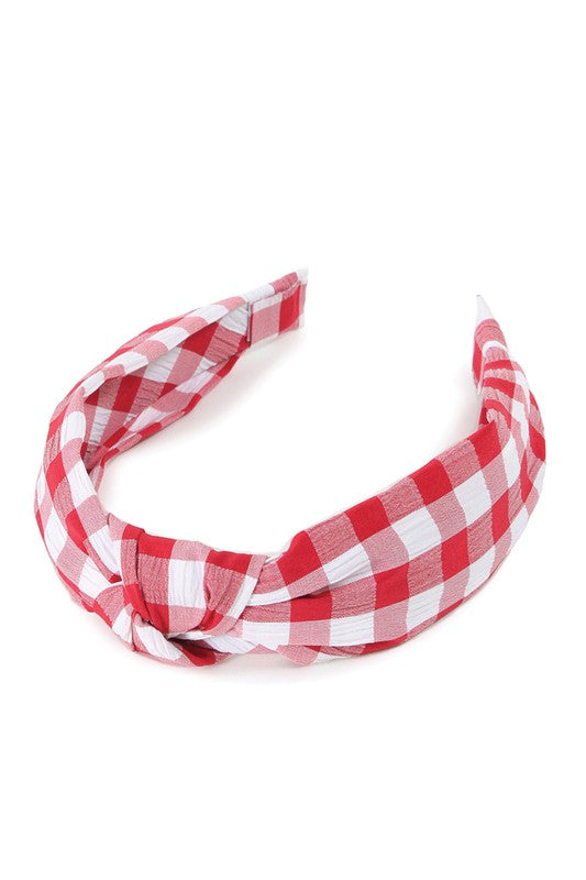Gingham Check Knotted Headband