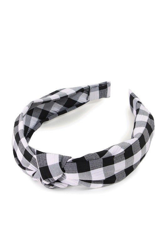 Gingham Check Knotted Headband