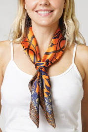 Floral Printed Satin Scarf/HeadWrap