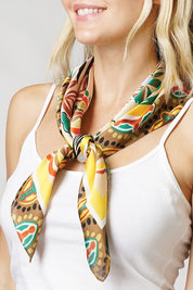 Abstract Print Satin Scarf/HeadWrap
