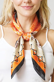 Elephant Paisley Print Satin Scarf Wrap