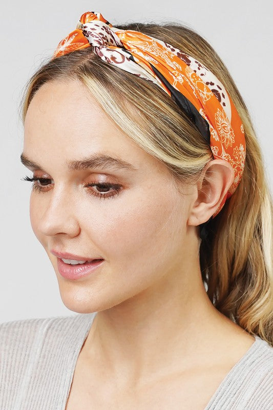 Elephant Paisley Print Satin Scarf Wrap