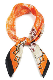 Elephant Paisley Print Satin Scarf Wrap