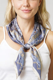 Elephant Paisley Print Satin Scarf Wrap