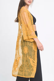Butterfly Pattern Laced Kimono