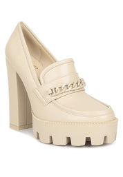 Corinne Chain Embellished Chunky Loafers