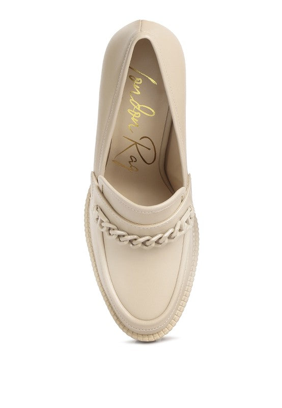 Corinne Chain Embellished Chunky Loafers