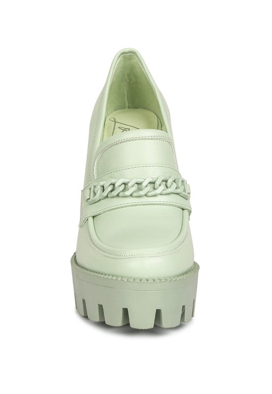 Corinne Chain Embellished Chunky Loafers