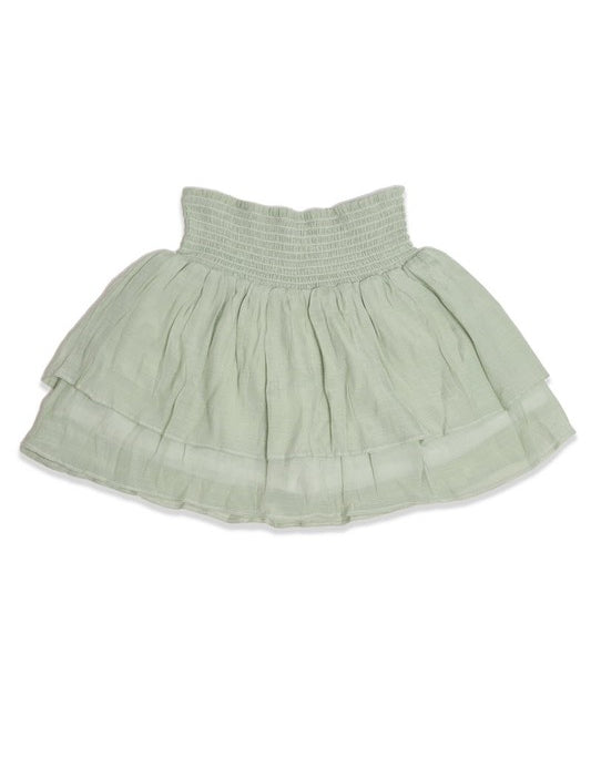Solid Ruffle Tiered Mini Skirt