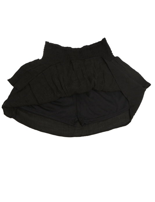 Solid Ruffle Tiered Mini Skirt